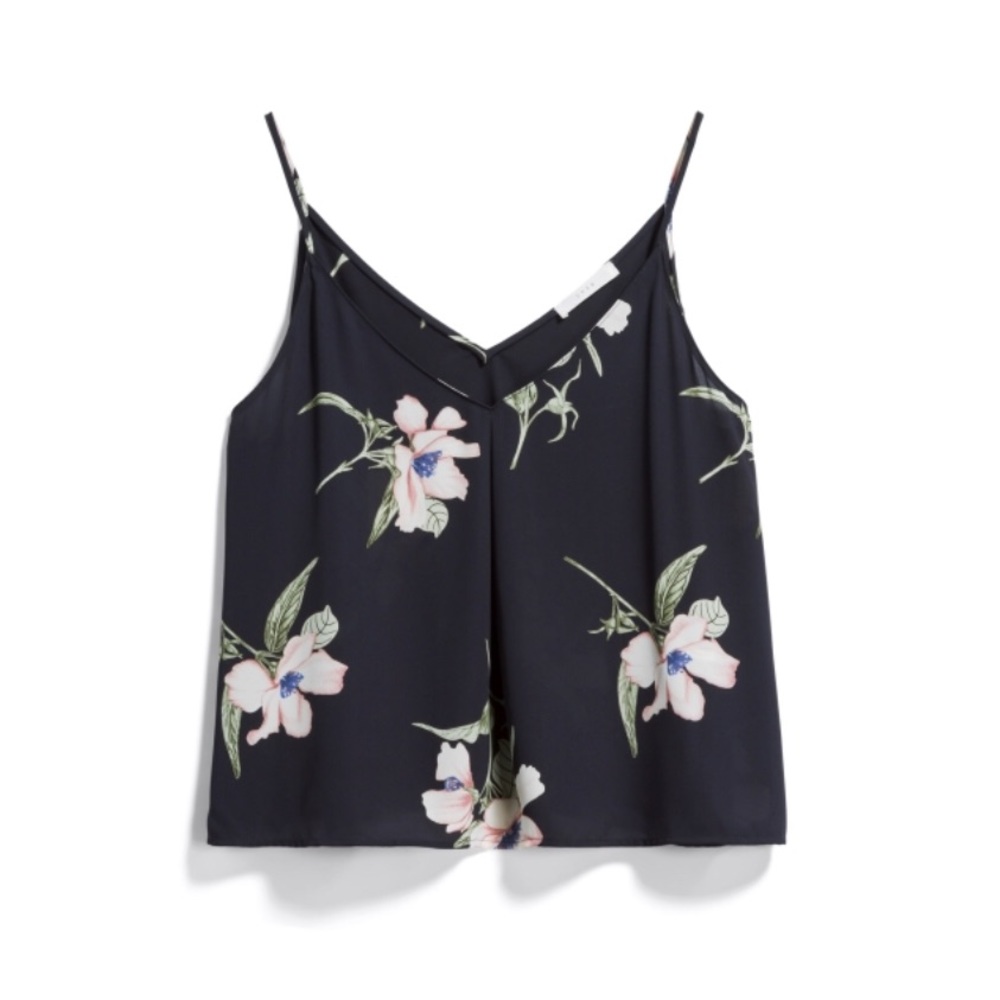 Floral Navy Tank Blouse